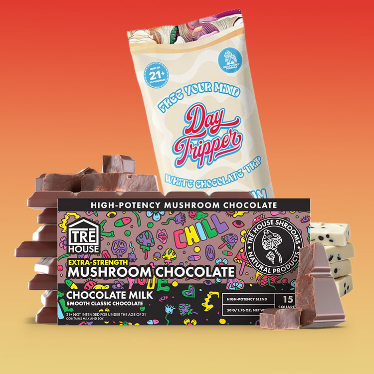 Tre House, Day Tripper magic mushroom chocolates for sale 