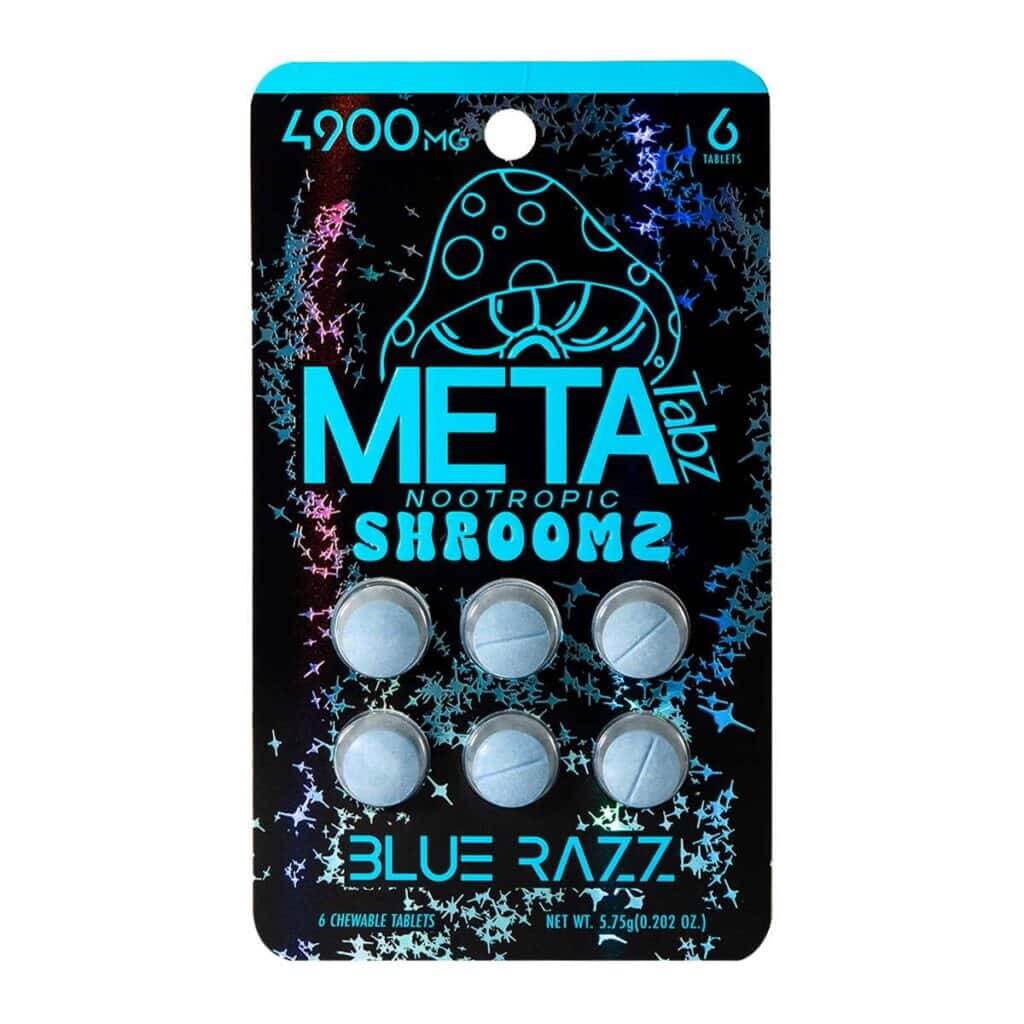 META Tabz Nootropic Shroomz Tablets 6 count blister pack Blue Razz front packaging