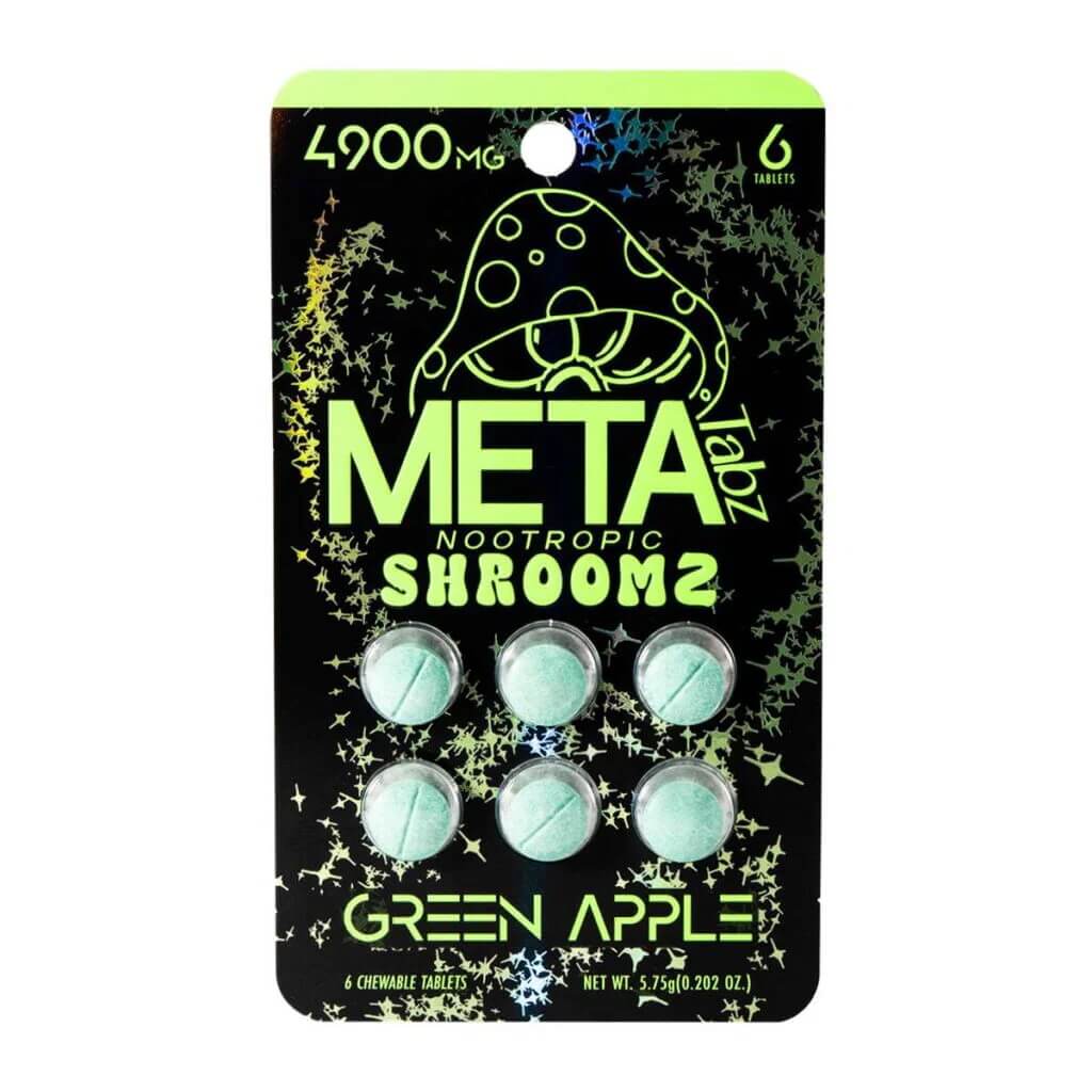 META Tabz Nootropic Shroomz Tablets 6 count blister pack Green Apple front packaging