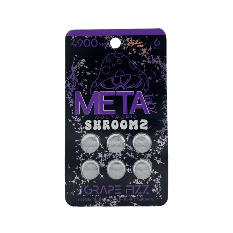 META Tabz Nootropic Shroomz Tablets 6 count blister pack Grape Fizz front packaging