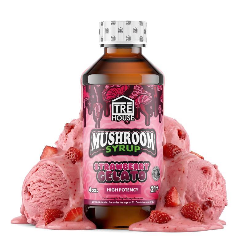 Tre House Strawberry Gelato flavored mushroom syrup. 