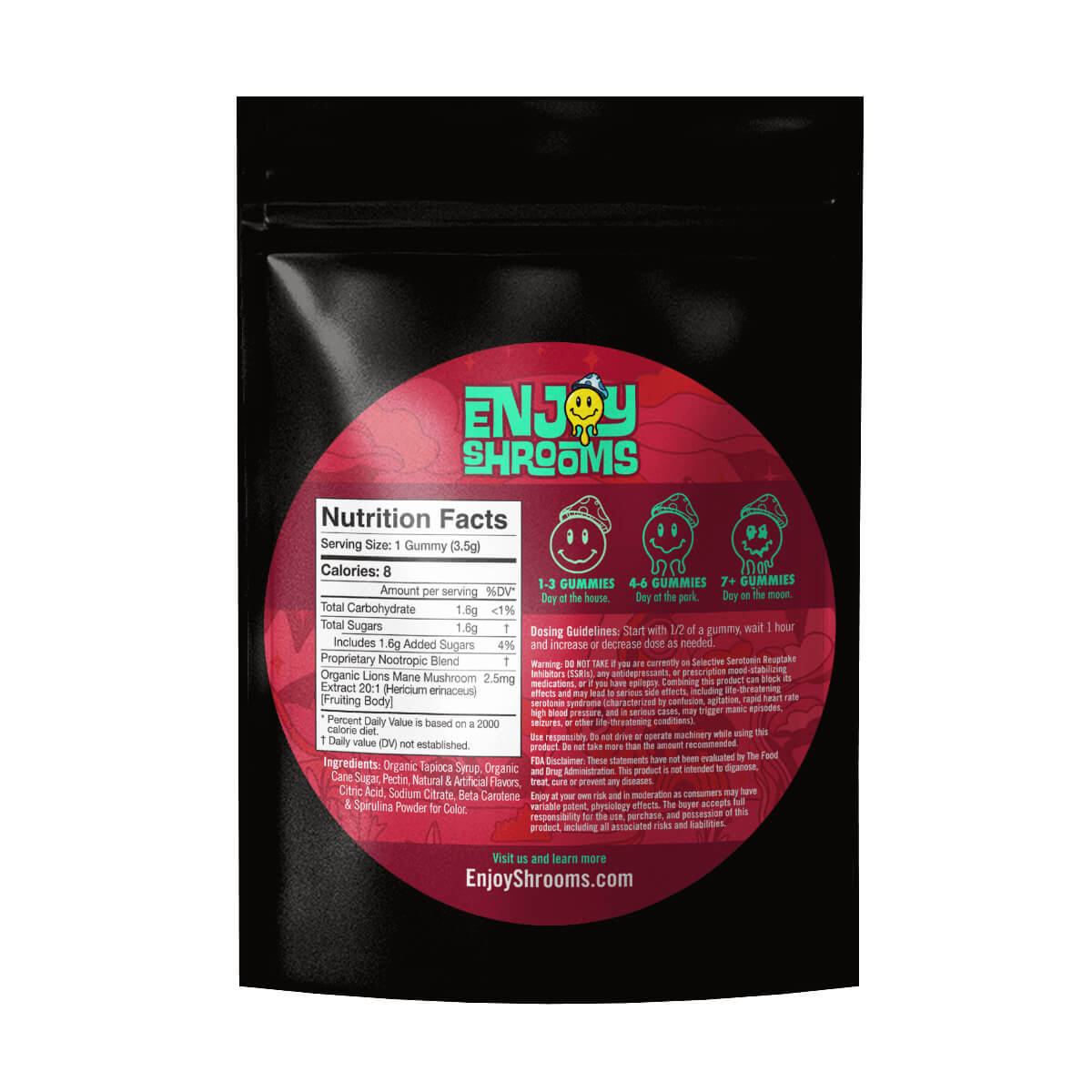 Enjoy Shrooms Bulk Watermelon Gummies, featuring fresh watermelon flavor and a soft, chewy texture.